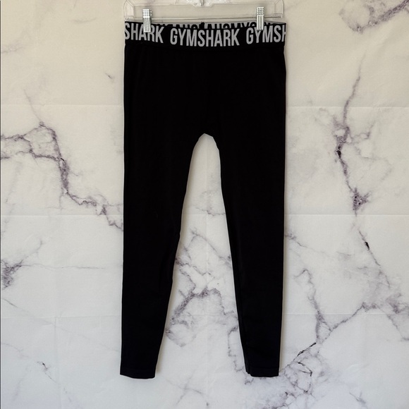 GYMSHARK Fit Seamless Leggings Size Medium Black/White - Picture 5 of 11